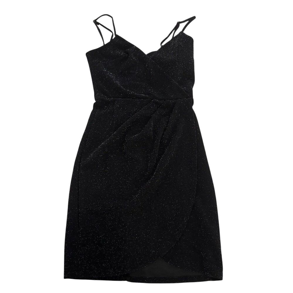 Altar’d State Black Metallic Sleeveless Mini Dress Size XXS Glam Sexy Holiday - Picture 4 of 10